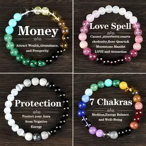 Set of 4 exquisite Bohemian beaded bracelets – natural yellow citrine, turquoise, rose quartz, moonstone, tiger’s eye, and cinnabar; symbolizing wealth, protection, and vitality—elegant, fashionable jewelry suitable for banquets and everyday wear, also a