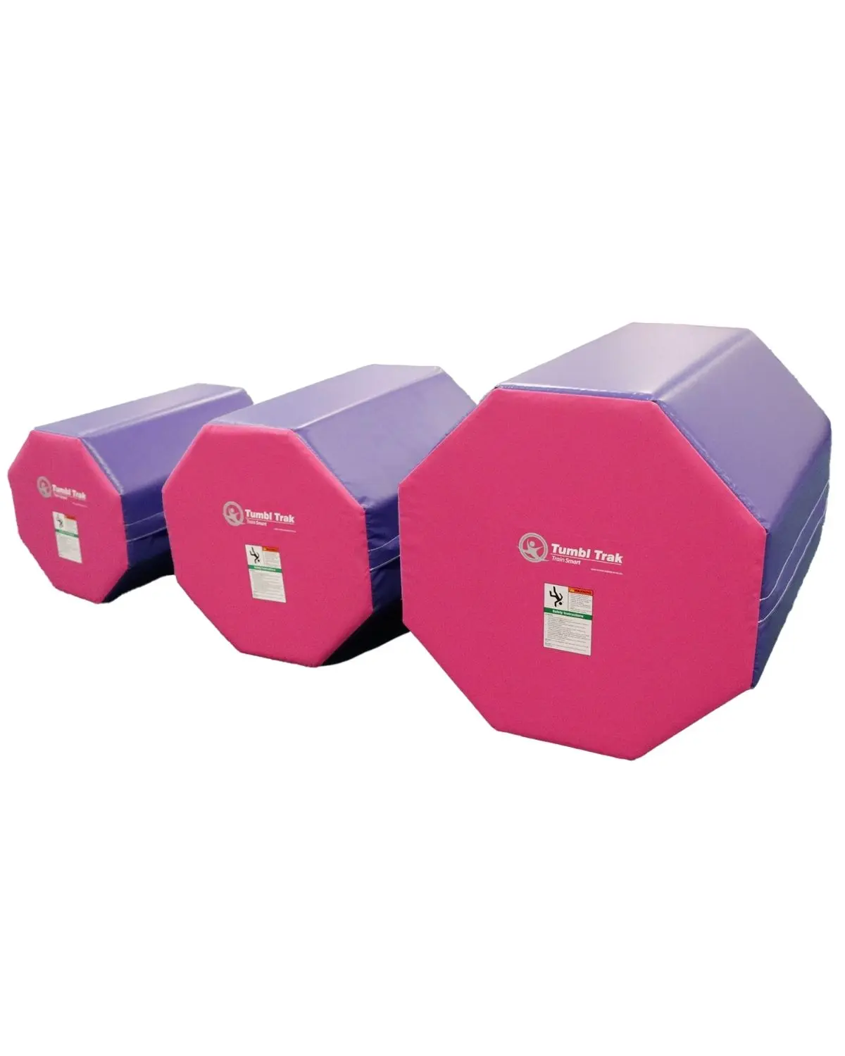 Tumbl Trak Octagon Vinyl Tumbler Gymnastics Equipment, Bright Pastel Color, 30in x 30in x 36in Large Size, Aids in Leaps & Skill Building Practice, Skills