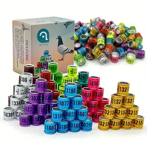 100 Aluminum Pigeon Leg Rings, Multi-Color Training Bird Foot Bands, Pigeon Identification Tags, Durable & Lightweight Design