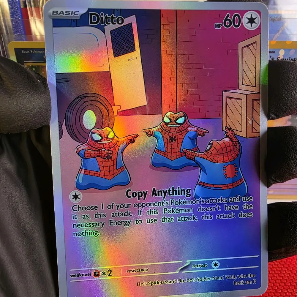 Holographic Spider Ditto Meme Trading Card - Multiple Holo Patterns - Fanart