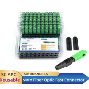 SC APC SM Single Mode Optical Connector sc fiber connector FTTH Tool Cold Connector Tool SC UPC Fiber 50 100 200 pcs