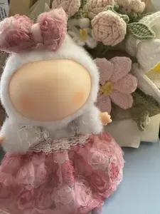 【Clothes only】 Labubu Doll Clothes Set Blossom-Cute dress for Doll Spring style with bow tie 2pcs