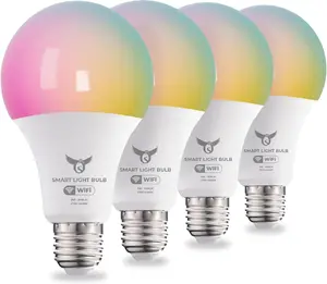 Smart Light Bulbs, 16 Million RGBCW/WW LED Light Bulbs, Music Sync, Bluetooth and Wi-Fi, App Control, A19 E26 9W (60W Equivalent), 806LM