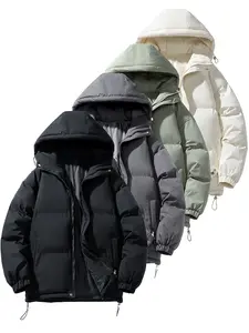 CCCMAI Men's winter warm cotton jacket Thick Winter Jacket, Autumn/Winter Outerwear,  Black Casual Outdoor Jacket, Suitable for Work, Travel, and Daily Use