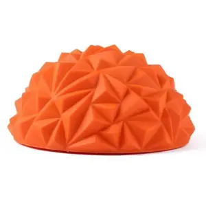 Yoga Half-Ball Trainer - Textured Hemisphere Yoga Ball 16 cm with Foot Massage Surface for Balance Training - Core Stability & Outdoor or Indoor Play - Dual Purpose Exercise & Game Equipment | Orange