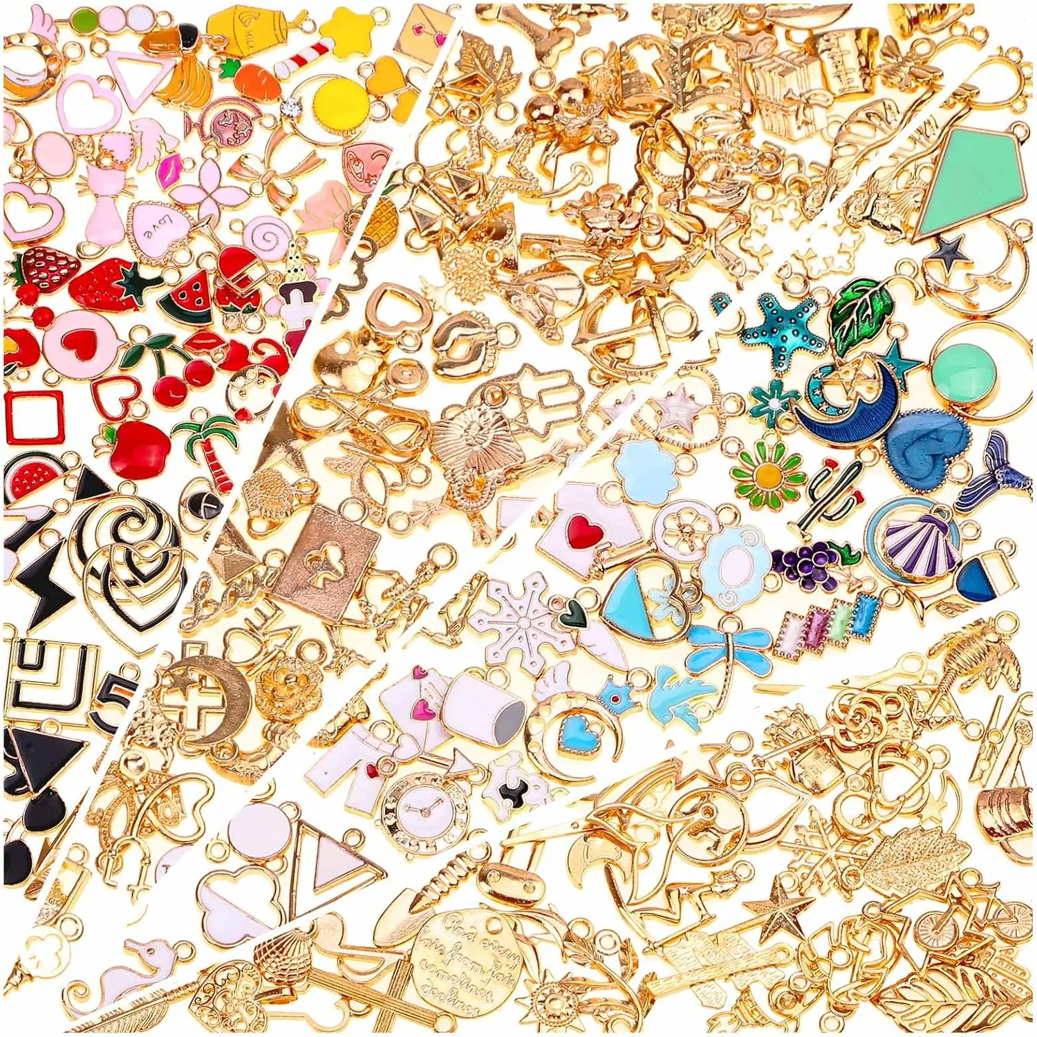 200 count Charms for  Making, Assorted  Bangle Charms, Wholesale Mixed Bulk Metal Earring Charms for DIY Necklace Bracelet  Making and Crafting