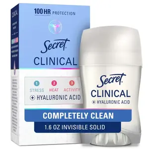 Secret Clinical Invisible Solid Antiperspirant & Deodorant 1.6 oz Completely Clean Pack of 1 Daily Body Care