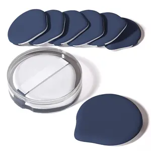 8Pcs Air Cushion Makeup Puffs for Foundation with Portable Box | Latex-Free Blending Sponge for Liquid, Cream, Foundation and Powder | Teardrop Powder Puff | Blue