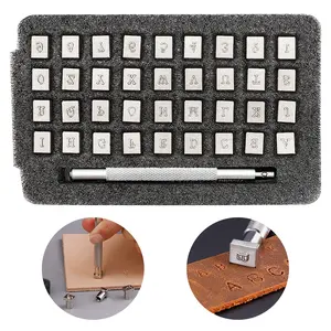 37Pcs 3.5mm Leathercarft Stamping Tool Set - 26 Letters & 10 Numbers Leather Alphabet Stamps,Steel Punch Tool for Leather Craft,for Belt Bag Shoes