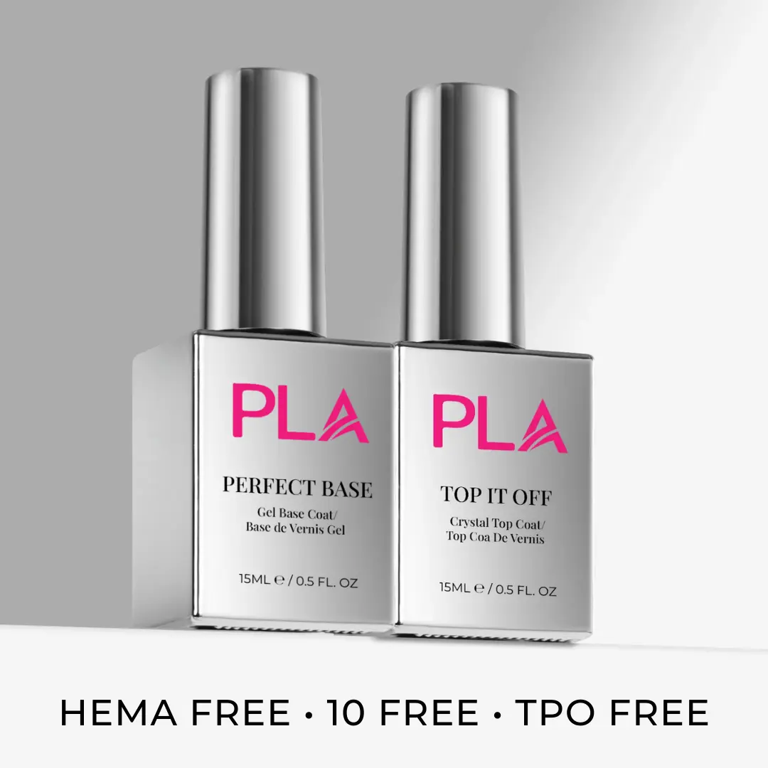 PLA Top & Base Coat Duo | HEMA-Free |TPO-Free | Gel Polish | Rhinestone Gel |
