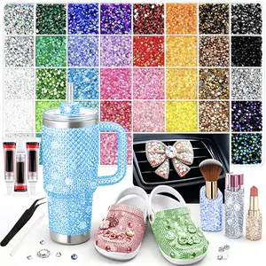 40000Pcs 40 Colors Jelly Rhinestones, 3mm Multicolor Resin Flatback Gems for Bedazzling, DIY Crafting, Diamond Art, Nail Art, Bedazzler Kit  for Crafting, Book, Shoes