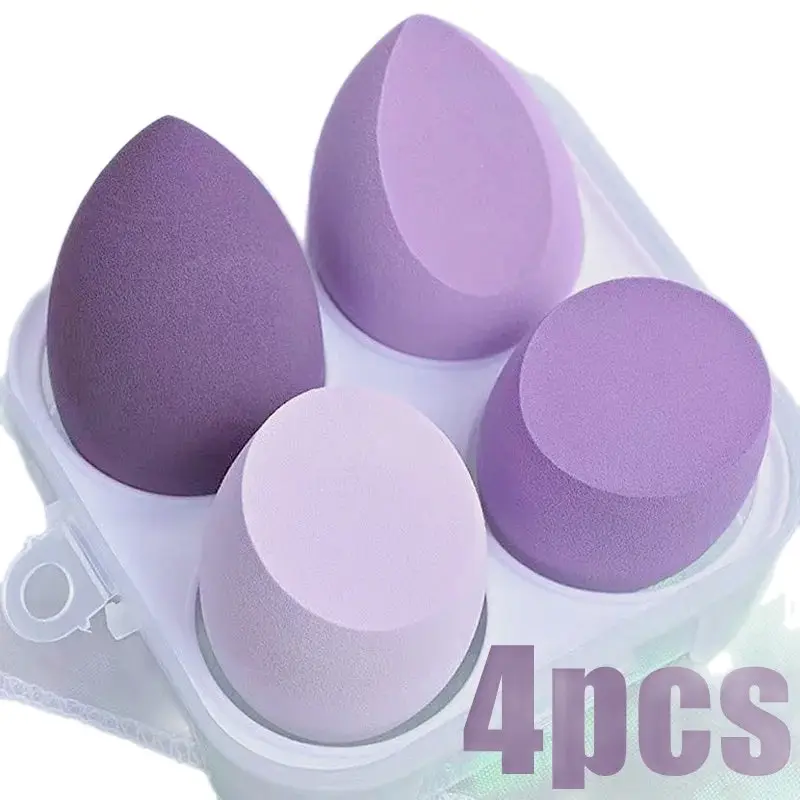 4Pc Beauty Egg Makeup Blender Cosmetic Puff Makeup Sponge Cushion Foundation Powder Sponge Beauty Tool Women Make Up Accessories Smooth Flawless Color