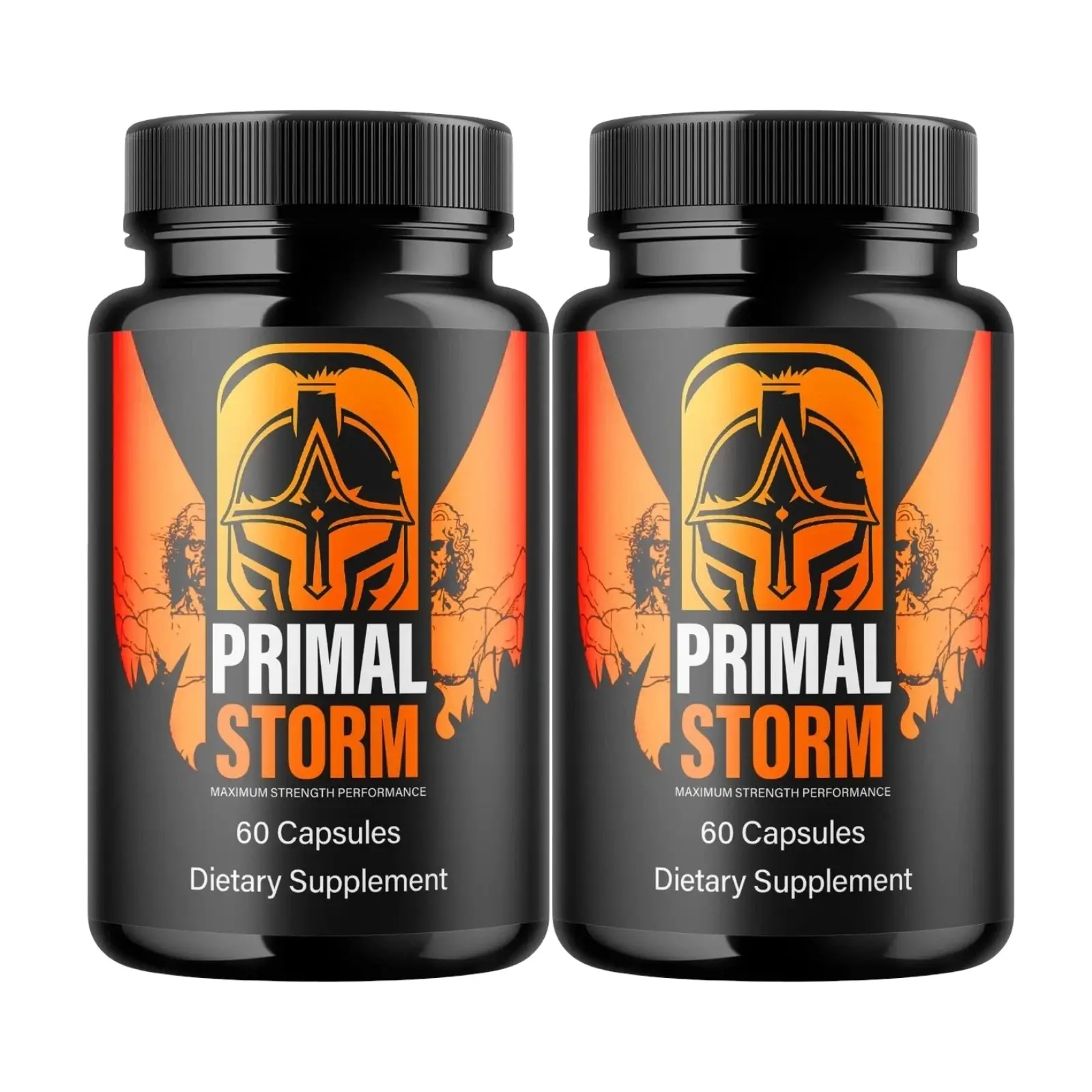 (2 Packs) Primal StormLife Advanced Male Health Support Wellness Supplement, Natural Blend Prostate Care Blended Vitamins and Minerals Capsules, Prop 65 Safe (120 Capsules Total)