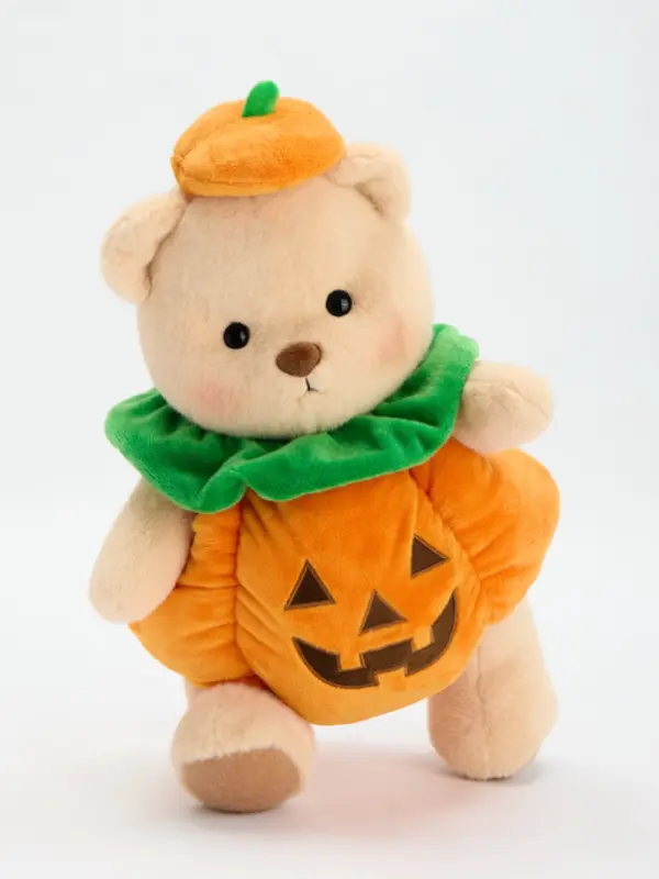 Getahug Halloween Spooky Pumpkin Bear - Handmade Jointed Teddy Bear, Soft Adorable Stuffed Animal Gift for Kids, Stuffedanimals