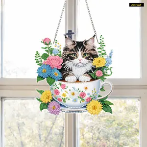 2D FLATAcrylic 2D Flat DIY Special Shape Hanging Diamond Art Kits Diamond Painting Set Rhinestone Diamond Art Window Pendants Window HangiDiamond Painting Kit is Suitable for Decorations. Create Unique DIY Handicrafts, Making Gifts Distinctive and Unique!