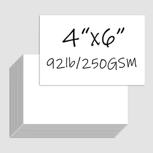 100 Pack 4x6 White Cardstock Paper 92lb/250GSM Heavyweight Blank Card Thick Index Card for Printer Postcards Wedding Invitation Thankyou Cards