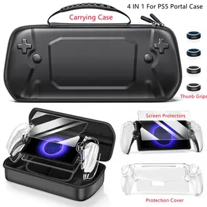 12 IN 1 Set Compatible with PlayStation Portal Remote Player 5 Accessories Bundle for PS5 Portal, Hard Carrying Case for PS 5 Portal, 9H Screen Protector Hard PC Clear Cover Skin w 4 Thumb Grip Protection Console