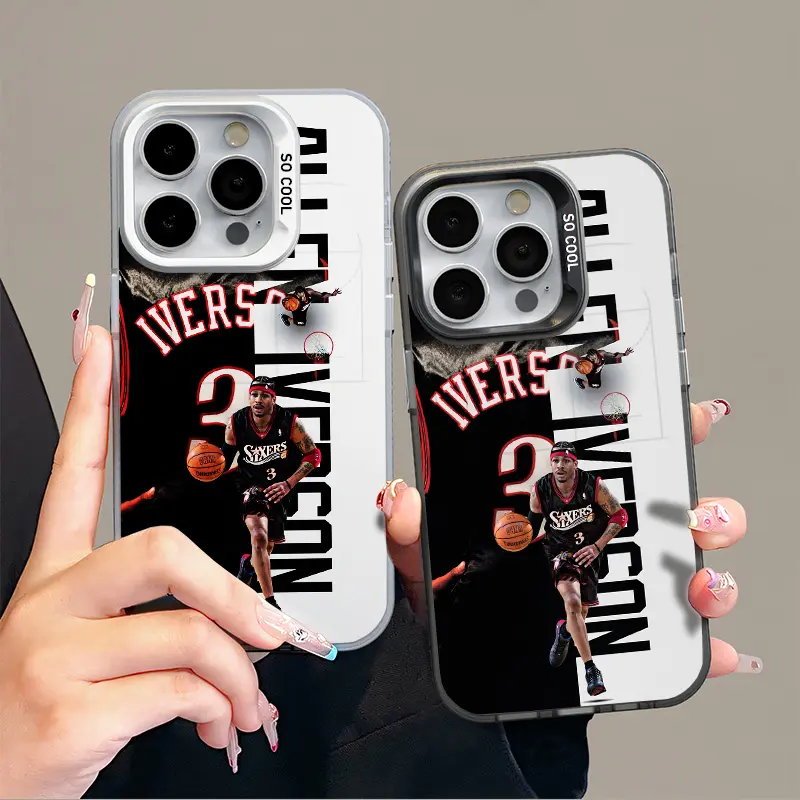 IPhone 16 Promax Iverson Phone Case Anti Drop Protective Case Suitable for iphone 15 14 13 12 11 XS Plus Acrylic Phone Case basketball