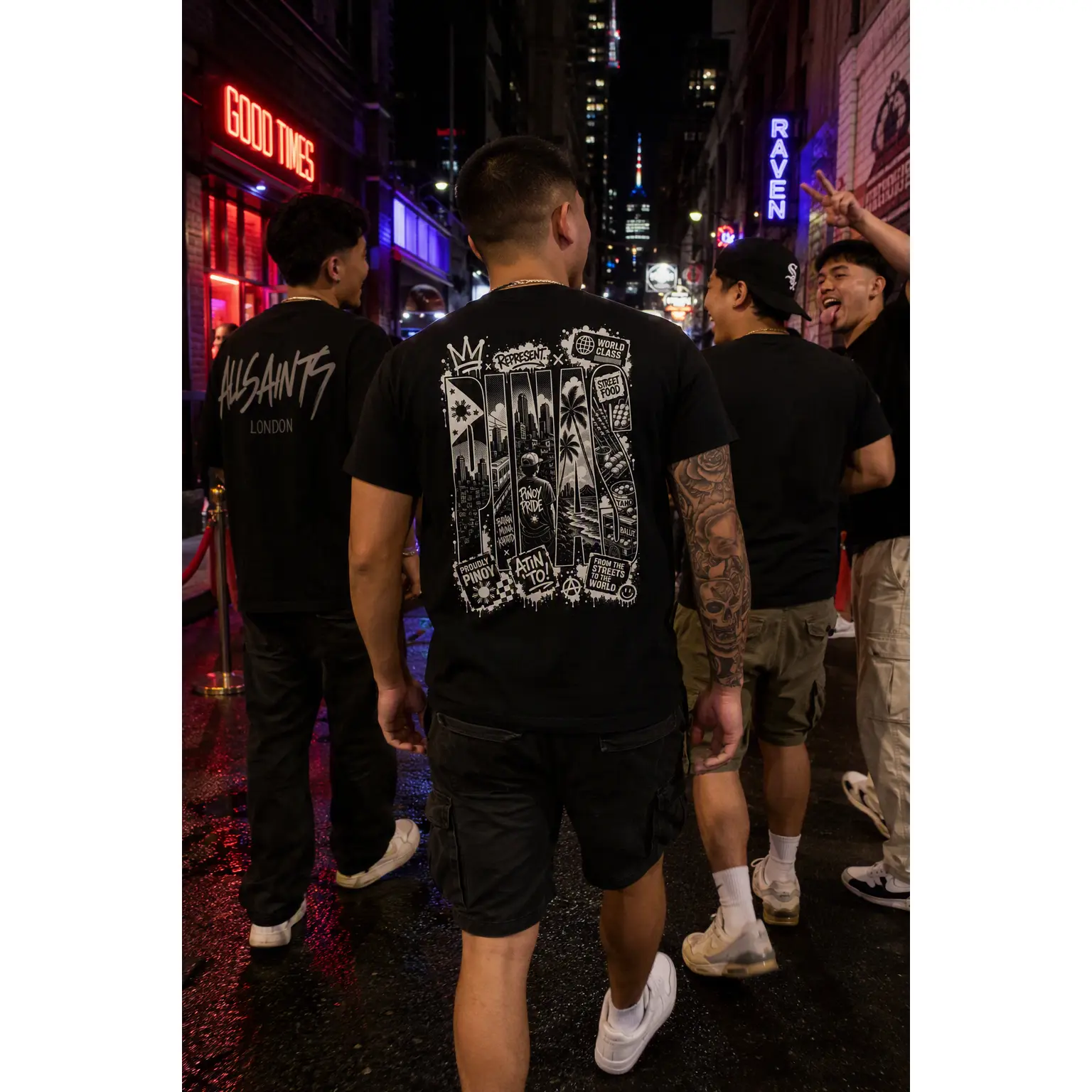 Pinas - Street Black shirt pilipinas pinoy black shirt pilipino white print unisex premium cotton heavyweight
