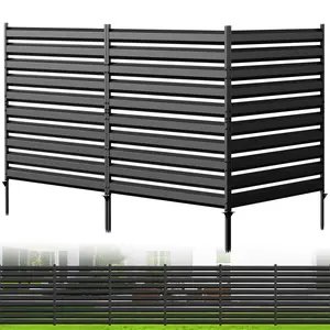 42" H x 38" W (3 Panels) Air Conditioner Metal Fence Screen Trash Can Privacy Fence Panels for Outside Unit, Pool Eequipment Enclosure, No Dig Backyard Fencing