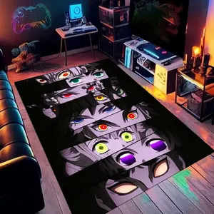 Demon Slayer Anime 12 Cartoon Printed Carpet, Home Living Room Bedroom Office Chair Under Fluffy Area Rug, Gift for Family and Friends for Festive Occasions, Christmas Decorative Rug
