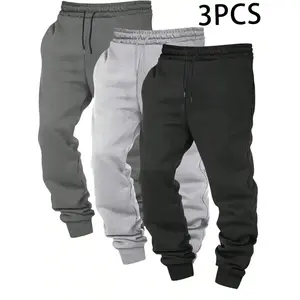 3PCS,Men’s solid-color minimalist versatile knit three-piece set, suitable for sports and casual wear; stylish and comfortable to wear. Women can buy it as a gift for their boyfriend or husband-an excellent choice. Men's Adjustable Jogger Pant