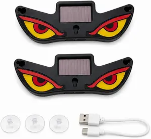 Solar Evil Eye LED Car Window Light, Wireless Animated Demon Eyes Warning Strobe with Motion Sensor, Anti-Tailgating Decor for Drivers, Night Driving Accessories for Car Truck SUV Windshield glow up