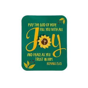 3/4" Religious Sunflower Pins with Romans 15:13 Card – 12 Pc.