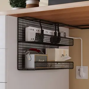 Punch-free Under-desk Cable Organizer, Power Cord Management Tray, Wire Storage Box, Socket Cable Holder, Desktop Cable Routing Solution