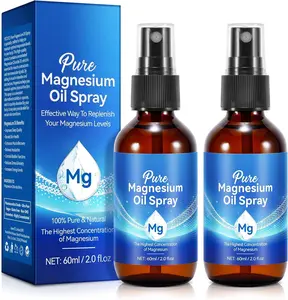 2pcs Pure Magnesium Oil Spray, Natural Magnesium Oil Spray for Foot, Body, Skin, External Magnesium Oil Products to Nourish Skin