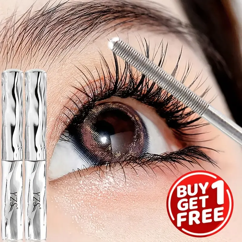 2pcs, Buy 1 Get 1 Free, Waterproof Voluminous Mascara Tubes, Tubing Mascara, Tubing Mascara Duo, Tubing Mascara Set - Volume & Lengthening Serum, Long-Lasting Smudge-Proof Formula with Metal Applicator Wand for Eyelash Curl, Party & Daily Use (Black)