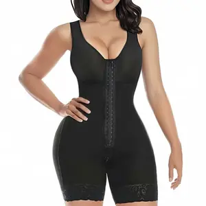 Fajas Colombianas Shapewear for Women Tummy Control Full Shapewear Butt Lifter with Zipper Crotch Womenswear Compression Sexy Basic Minimalist Comfort Black