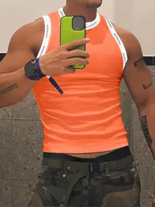 INCERUN Men Tank Tops Patchwork O-neck Sleeveless Casual Male Vests Streetwear Summer Fashion Men Clothing