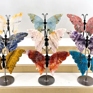 【Higher Crystal】1 count Elegant Natural Crystal Butterfly Wings,  Transform Your Home with Serene Light & Unique Elegance, Perfect Decor Gift