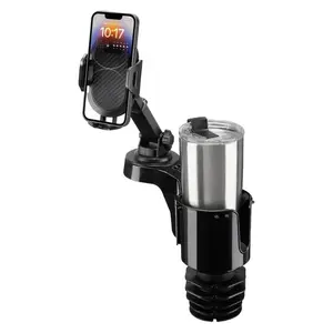 Joytutus Car Cup Holder with Cellphone Mount 360° Rotation Fit for 18-40oz Hydro Flask YETI Mugs Car Accessories Smartphone Stand Adjustable Plastic Material