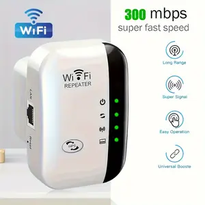 WiFi Repeater - 2.4GHz Long-Range Wireless Signal Extender, 802.11N, Dual-Mode AP/Repeater, Easy WPS Setup, Suitable for Home and Office Use