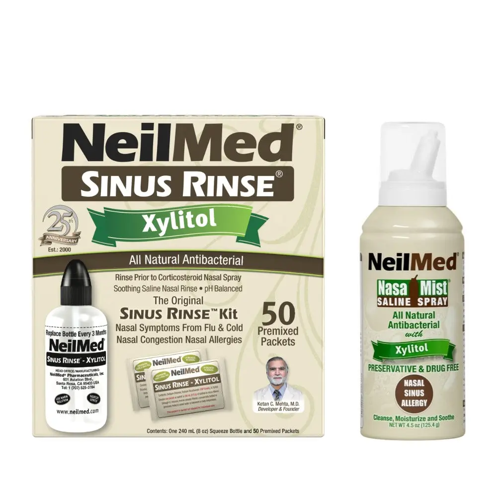NeilMed Sinus Rinse Kit with Xylitol & NeilMed NasaMist Xylitol