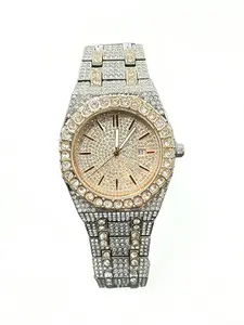 A--A watch made of natural gemstones and alloys, with adjustable features