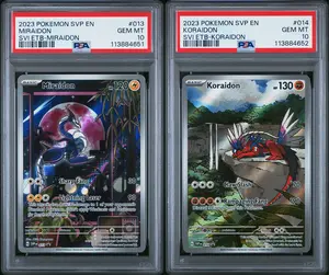 PSA Sequential Cert Pair Miraidon SVP013 & Koraidon SVP014 Black Star Promos