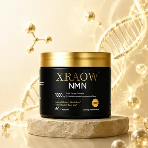 XRAOW NMN Complex 1,000mg Per Serving ,6-1 Complex,Pure NMN 900mg with Resveratrol, glutathione, coenzyme Q10, curcumin, saffron extract| NAD+ Supplement Precursor Wellness