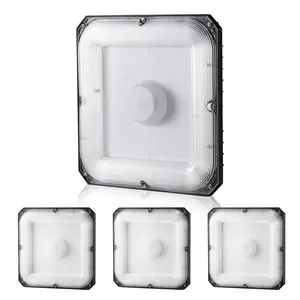 VEVOR 4 Pack LED Canopy Lights, Summervibes,Summervibes, 80W, 8800LM 5000K Daylight Commercial Industrial Outdoor Canopy Lights, 10.08"x10.08" Surface Mount Ceiling Lighting for Gas Station Warehouse Garage Street Shop, IP65