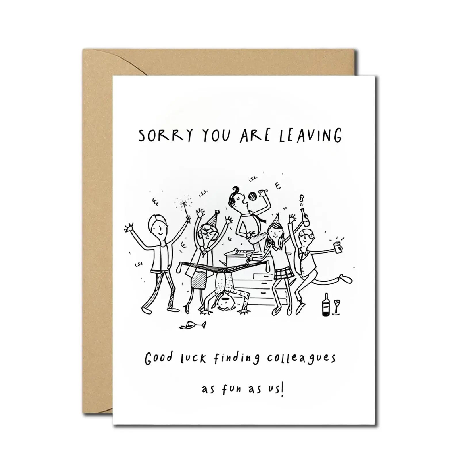 Humorous Greeting Cards for Coworkers - Retirement, New Job Occasions, Blank Inside with Envelopes (Office Stationery Collection)