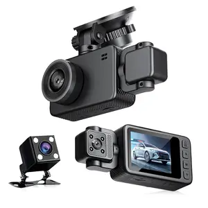 3-Channel Dash Cams For Car: 1080P Ultra HD CAR DVR with Night Vision, Emergency Lockout & Loop Video – Front/Rear/Cabin Multi-Angle Recording for All-Round Driving Security