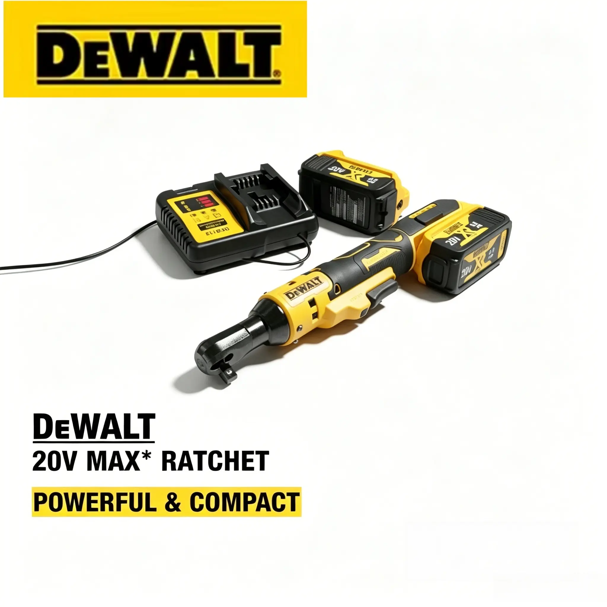 DEWALT DCF512 Cordless Lithium-Ion Ratchet Cordless Tool Set, High Torque Tool, Brushless Motor, Oil Resist. Nylon Housing, Anti-Slip Ergo Grip Handle, Li-Ion Power Batteries Included for Furniture Frame Assembly