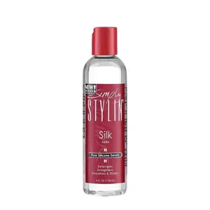 Simply Stylin' Silk Serum 4oz - Heat Protectant & Anti-Frizz Pure Silicone Hair Serum for Frizzy, Dry Hair & Wigs– Adds Shine & Detangles Haircare