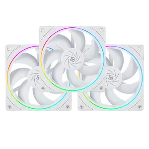 Thermalright TL-S12W X3 CPU Fan 120mm Case Cooler Fan Comes with ARGB Lighting Effect,PC PWM Silent Computer Fan with 1500RPM Speed, CPU Cooling Fan White（3-Pack）