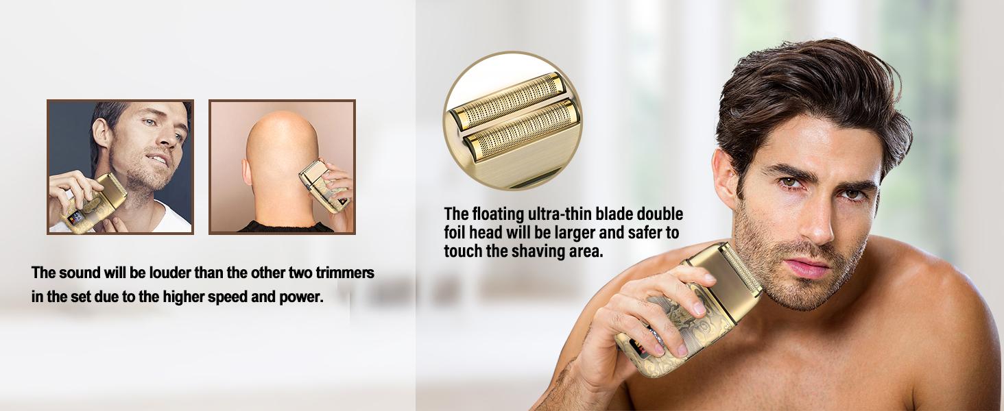 BOMIC Professional Hair Trimmer Hair Clippers for Men, Nose Hair Trimmer Men's Shaver Set,Cordless T-Blade Beard Trimmer Barber Clippers,Electric Foil Shavers Razor for Men Haircutting Kit