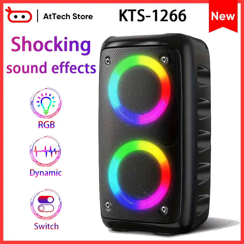 RGB Karaoke Bluetooth Speaker with Microphone Computer Audio - For parties, family gatherings and outdoor entertainment HIFI