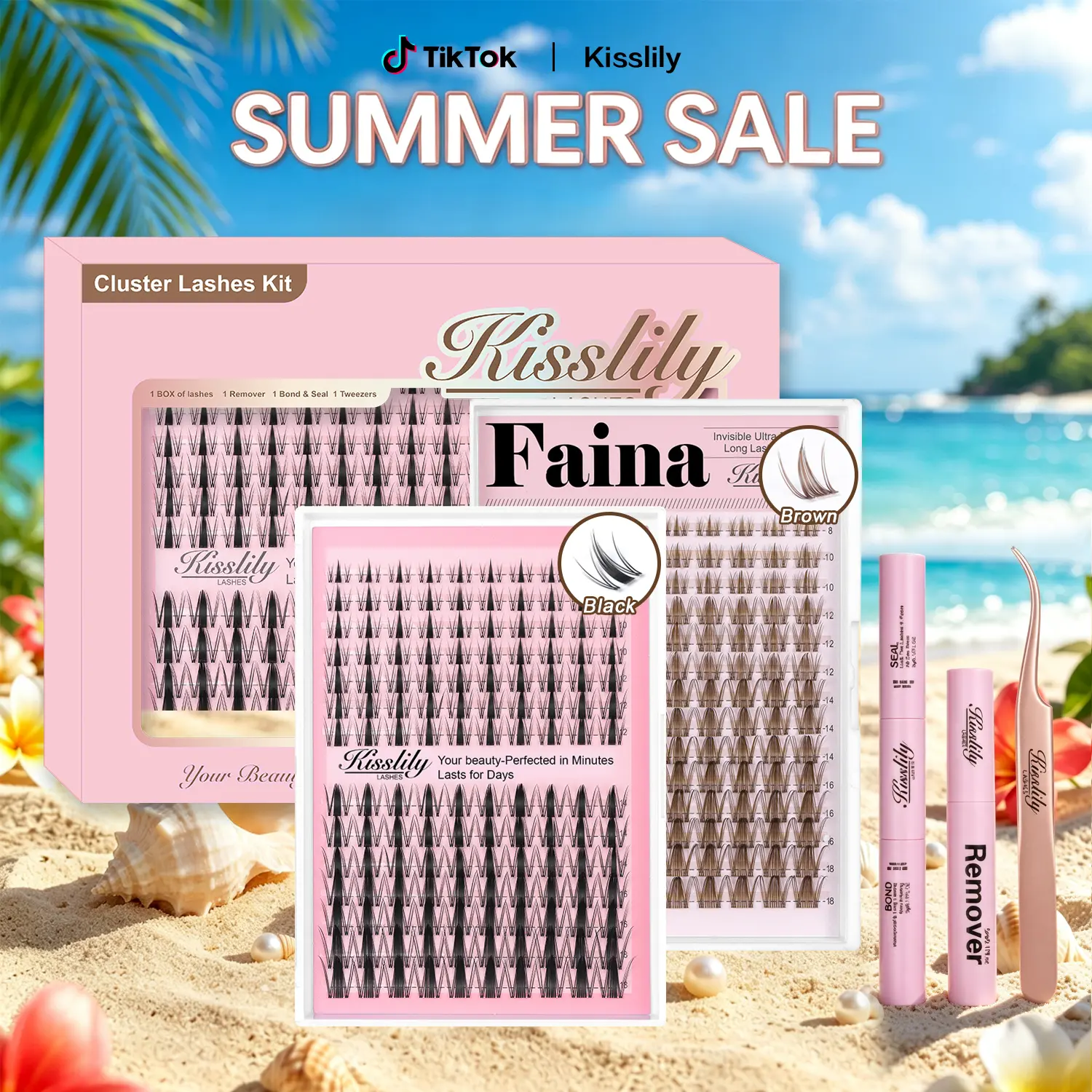 Natural Fairy| Kisslily Lashes Manga Spikey Lashes Cluster C Curl 168Pcs Ultra-Thin Invisible Band Individual Lash Clusters False Eyelashes Extension Wet Look Beginner Friendly Bond Seal Remover Makeup 8-18mm #summerfinds #SummerWins