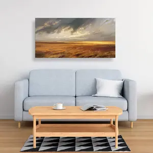 212 MAIN Minimalist Nature Artwork Print, 24x48 in - Before the Storm Orange Home Wall Decoration, Ideal Gift